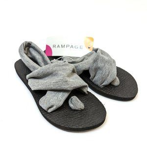 New with Tags NWT Rampage Ram-Rio Sling-back Yoga Mat Sandal Black Grey Size 6M